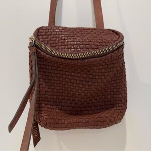 Cole Haan Small Brown Woven Crossbody Bag